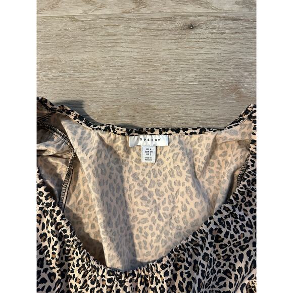 Topshop stretch long sleeve leopard print dress size small - Picture 6 of 7